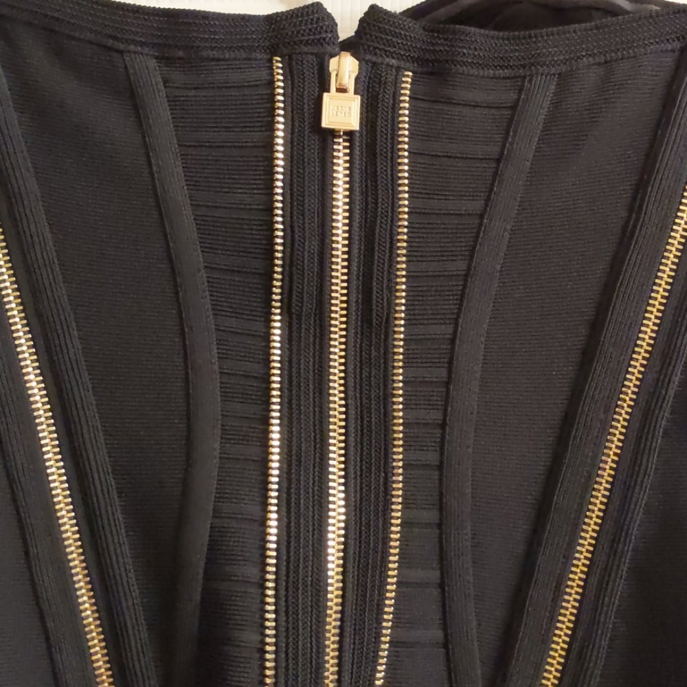 Herve Leger Black Strapless Dress - Picture 4 of 8